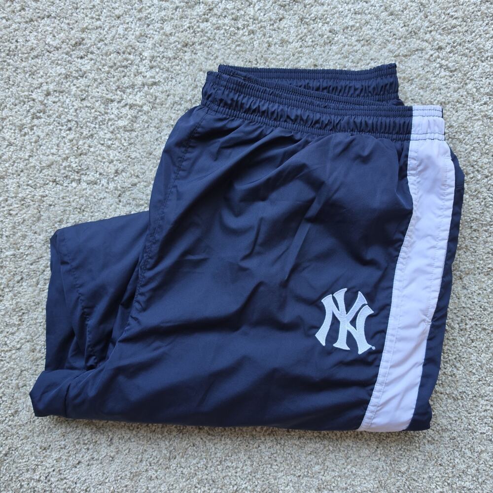 Adidas NY Yankees Track Pants - Mens XL Ankle Zip MLB Baseball Navy
